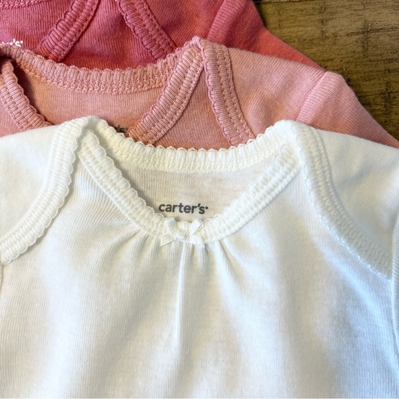 Carter’s bow onesies bundle of 5 - baby girl onesie lot - new without tags - 6m - Picture 3 of 5